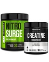 Fabbrica Jacked NITROSURGE Pre Supplemento di allenamento (bianco artico) Polvere monoidrata della creatina 150g (senza aroma) per la crescita del muscolo, maggiore resistenza, maggiore energia