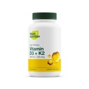 Nutrizione fresca Vegan Vitamin D3 + K2 Capsule - 5000 IU D3 + 100mcg K2 come MK-7 per l'assorbimento ottimale - Salute immunitaria, Bone Salute, Mood - Non OGM - 90 capsule, 3 mesi di fornitura