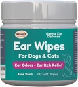 Wipes per cani per cani - Ear Cleaner per cani per prevenire infezioni, prurito e odore - Aloe & Eucalyptus, Grooming Wipes - 100 Count