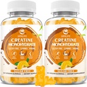 Creatina Monoidrato Gummies per uomini e donne, Masticabili Creatina Monoidrato per la forza muscolare, Muscle Builder, Energy Boost, Sugar Free, Vegan, Mango Flavor-120 Count