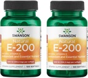 Swanson Natural Vitamin E - Integratore Naturale Sostenere la salute del cuore e la protezione dei tessuti - Nutriente essenziale Promuovere la salute e il benessere generale - (100 Softgels, 200IU Ogni) (2 Pack)