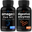 NutraChamps Omega 3 Fish Oil e Enzimi Digestivi 2 Pack Bundle