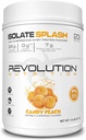 Nutrizione rivoluzionaria, Splash isolato, Polvere di proteine di siero chiaro, Proteine di succo-Tipo, Sapore di caramelle, Collagene, 24g di proteine per Scoop, Zucchero Zero, 817g, 23 Serve (Candy Peach, 1.8 Pound)