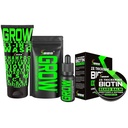 Kit di crescita del cuscinetto w/ 2X Biotin Beard Balm per uomo & Mustache Wax + GROW 11-in-1 Mens Shampoo & Conditioner (Hair Growth Shampoo for Men w/Biotin) + GROW Facial Hair Growth Oil (Made in America)