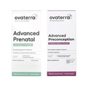 Ovaterra Advanced Prenatal & Preconception Multivitamin Bundle per le donne con DHEA 25mg, Choline 550 mg, Folate (metilfolato) 1.010 mcg, Omega-3 DHA, EPA, Chelated Iron 364 capsule - 28 giorni di alimentazione