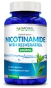 Vitamina naturale Generico Nicotinamide con Resveratrolo 600mg (Vitamina B-3) 120 capsule vegetali Gluten Free & Non-GMO