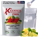 Krampade Fiber Supplement Electrolytes Powder - 9g Fibra Prebiotica + 2000mg Potassium Supplement + Magnesio | Rilievo di Cramp | Imballaggi di idratazione