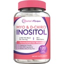 Integratore di inositolo di ricette del medico, Myo-Inositol & D-Chiro Inositol capsule 2050mg per porzione, miscela ideale 40:1, equilibrio di ormone per le donne, funzione ovarica & supporto di fertilità, 120 caps Vegan