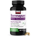 Fattore di Forza Somnapure Dormire senza farmaci per gli adulti per l'insonnia occasionale con Melatonin & Valerian, Pillole dormienti non-Habit-Forming, Asleep più veloce, Sveglia rinfrescato, 60 compresse