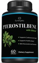 Premium Pterostilbene Supplement – Pterostilbene con Resveratrol & Quercetin – Supporta l'invecchiamento sano – Fonte naturale Pterostilbene 100mg per Serving – 60 Capsule