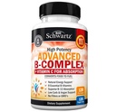 Complesso di vitamina B con vitamina C per assorbimento massimo - Methylcobalamin b12 & Folate Folic Acid Supplement - B1 B2 B3 B5 B6 B7 B9 per l'energia immunitaria e il supporto del sistema nervoso - Non OGM, 120 conteggio