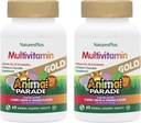 NaturesPlus Animal Parade Gold Children's Multivitamin - Assorted Cherry, Arancione & Uva Sapori - 60 Chewable Tablets, Confezione da 2 - Vegetariano, Gluten Free - 60 Total Servings