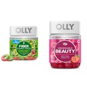 Anelli della pancia della fibra di OLLY, fibra prebiotica 5g, FOS (Fructo-oligosaccharides), Supporto digestivo & pancia di bellezza innegabile, per capelli, pelle, unghie, biotina, vitamina C, cheratina, supplemento masticabile