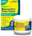 Crema di petto facile di respirazione di MagniLife, 4 oz, Cough & Muscle Pain crema di sollievo per adulti, Chest Rub per la rimozione del muco e la congestione nasale, Topico naturale, non profumato