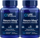 Estensione di vita Neuro-Mag 150 capsule vegetariane (Pack of 2), Magnesio L-Threonate, Magtein Supplemento