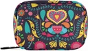 Organizzatore di pillole di viaggio settimanale piccolo carino scatola di pedana 7 giorni Pill Case Vitamin Holder Pill Bottiglia organizzatore (nero cuore floreale)