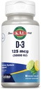 KAL Vitamina D-3 5000 IU ActivMelt, Dissolvere istantaneo, Lime Lime naturale Flavor, Funzione immunitaria sana e supporto per ossa, 90 Serve, 90 Micro Tablet