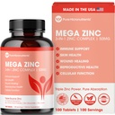 Mega Zinc Supplement, 50mg, 3-in-1 Zinc Complex, 100 compresse - Pure Micronutrients