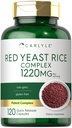 Carlyle Red Yeast Rice Complex | 1220mg | 120 capsule | con Policosanol | Non OGM e Gluten Supplemento gratuito