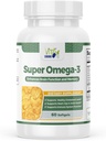 Super Omega-3 Fish Oil, Supporta la salute del cuore, 1000 Mg, 300 Mg Omega-3, Rapid Release Softgels, Made in USA, 60 Softgels