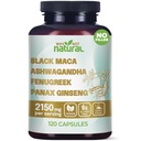 Perché non naturale 4-in-1 radice di maca nera organica, Ashwagandha, Fenugreek, Panax Ginseng capsule, supplemento per gli uomini e le donne