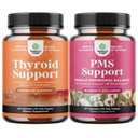 Bundle of Herbal Thyroid Support Complex e Herbal PMS Support Supplemento per le donne - Mood Enhancer Energy Supplement for Thyroid Health - Feminine Balance Complex with PMS Vitamins for Women