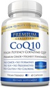 CoQ10 - Coenzima Q10 300mg con olio MCT e Piperina - Assorbimento rapido - Aumentare i livelli di antiossidanti, migliorare l'energia, sostenere il cardio e la fertilità - 60 capsule - Vegan Friendly