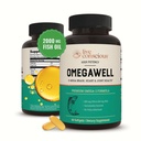 Live Conscious OmegaWell Omega 3 Fish Oil - 2000mg Capsule: Cuore, Cervello, & Joint Support - 800 mg EPA 600 mg DHA - Sostenibilmente Source - Softgels - 30 giorni di alimentazione