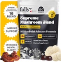16 Blend Mushroom Gummies - Mushroom Gummies for Adults, Mushroom Supplement con Chaga, Lions Mane, Reishi, Cordyceps for Focus & Clarity, Supports Microdosing Mushrooms - Bacche miste