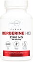 Tipo Zero Berberina HCL 1200mg 60 capsule - Pulito, Non OGM, Integratore senza glutine