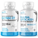 Fusioni naturali GlyNAC-ET (60 capsule) - R Alpha Lipoic Acid 600mg (60 capsule) - Anti invecchiamento Bundle