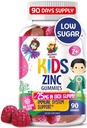 Gummie di zinco per bambini - Integratore di pancia in zinco per bambini Supporto immunitario - Basso zucchero naturale antiossidante non OGM Vitamina Chewables per bambini e adolescenti - 90 Gummies