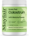Grass-Fed Bovine Colostrum Supplemento con Matcha Green Tea Powder, per bambini e adulti, Immune System Support, Gut Health and Muscle Recovery, 60 Servings