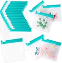 24 Pcs viaggio Pillole Packets sacchetto sacchetto riutilizzabile Zippered Medicine Bag Set Self Sealing Clear Plastic Medicine Organizer con Slide Lock lunedì a domenica Pill Baggies for Pills Small Items Storage