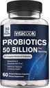 Probiotici 50 miliardi, 23 Strains con prebiotici organici, supporto digestivo e immunitario, Freeze-Dried, Rilascio ritardato, meglio di uno yogurt Dozen, 60 caps Vegan