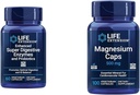 Estensione di vita 60 capsule vegetariane potenziato super digestivo enzimi &amp; probiotici e 100 capsule di magnesio per cuore, ossa, supporto Metabolismo