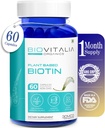 Capsule Integratori Biotina Puri a base vegetale- Supporto Per Unghie Più forti &amp; Crescita Capelli Arricchiti con Sesbania Grandiflora Sunflower Seeds Amla Beetroot & Spinach - 60 capsule di Veg