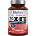 Probiotici 60 miliardi di CFU 19 Strains per uomini e donne, con 100 mg Prebiotico, Shelf Stable, 2 in-1 Daily Care Probiotico, Non OGM, Digestivo & Immune Health, 60 capsule vegetali