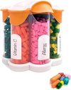 Extra Large Pill Organizer Quotidiano, Settimanale, Bottiglia di supplemento mensile, Dispenser di pillole di Blossom carino con 7 XL scomparti, Scatola di pillole facile apertura per vitamine, farmaci, Etichette incluse (Orange)