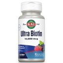KAL Ultra Biotin 10000mcg ActivMelt, Supplemento per la crescita dei capelli, Vitamina ad alta potenza B7 per capelli sani, pelle, chiodi e supporto energetico, Aroma di bacche mista naturale, 60 Serv, 60 Micro Tablet