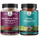 Bundle of Extra Strength Hawthorn Berry Capsule - Estratto Digestione e Supplemento di salute del cuore e fegato Cleanse e Detox & Repair Formula - Herbal Liver Support Supplement