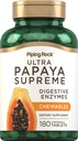 Piping Rock Papaya Digestive Enzymes Chewables | 180 compresse | Supplemento per donne e uomini | Tropical Flavor | Vegetariano, Non OGM, Gluten Free Formula
