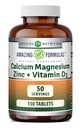 Stupefacenti formule calcio magnesio zinco + D3 supplemento | 150 compresse | Non OGM | senza glutine | Made in USA