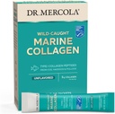 Dr. Mercola Marine Collagen Powder Packets, 5g Collagen Per Serving, 15 Serve (15 on-the-go Packets), Integratore alimentare in polvere, Non aromatizzato, Tipo 1 Peptidi di collagene da Cod, Haddock & Pollock