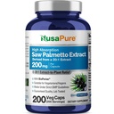 Estratto di Palmetto 20:1 di sega di NusaPure, 200 mg Equivalente a 4.000 mg per Veggie Caps 200 non OGM, Vegan, Vegetariano, Bioperine