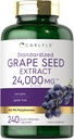 Estratto di semi di semi di semi di carole 24,000 mg Equivalent 240 capsule | Estratto standardizzato massima resistenza | Non OGM, senza glutine