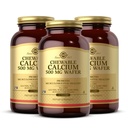 Solgar Chewable Calcium 500 mg - 120 Wafers, Confezione da 3 - promuove la salute muscoloscheletrica - Non OGM, Vegan, Gluten, Wheat & Dairy Free, Kosher - 180 Total Servings