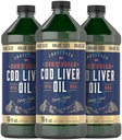 Carlyle Norwegian Cod Liver Oil | 16oz | Confezione di 3 bottiglie | Liquido non aromatizzato Fish Oil Supplement | Non-GMO, Gluten Free
