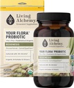 La tua Flora Probiotic Regenesis – Probiotici non OGM con Soia Fermented, Artichoke, & Chicory per Gut Wellness & Bowel Support – Prebiotici, Postbiotici, Enzimi Digestivi – Alchimia Vivente, 60 Pcs