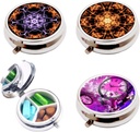3pcs Pill Box, 3 scomparti Piccolo caso di pillole per il borsellino, Cute Mini organizzatore di pillole di viaggio dell'organizzatore di medicina, contenitore di pillole trasportabili e organizzatore di vitamina della medicina